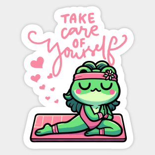 Yoga Frog - Take Care Of Yourself Sticker